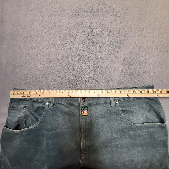 Vintage X-AM Jeans Mens 44x28 Green Tapered Leg Distressed Baggy Y2K Urban - Picture 8 of 11